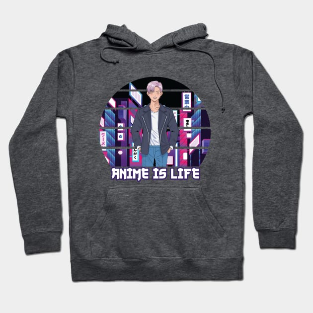 Anime is Life - Retro Style Hoodie by Fun Personalitee